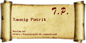 Tausig Patrik névjegykártya